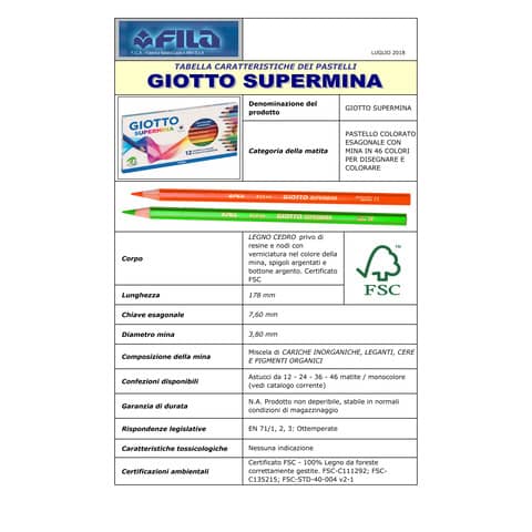 Matita colorata GIOTTO Supermina rosa carne 23900500